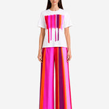 SUNSET STRIPES RIBBONED OVERSIZE T-SHIRT
