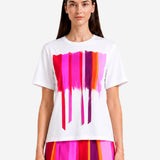 SUNSET STRIPES RIBBONED OVERSIZE T-SHIRT