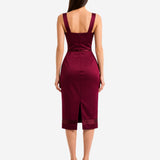 BURGUNDY COCKTAIL DRESS
