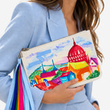 HAND-PAINTED AND RIBBONED BUDAPEST CLUTCH