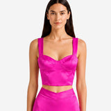 PINK SILK CROP TOP