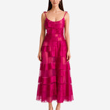 MAGENTA SELYEM ORGANZA ESTÉYLI RUHA