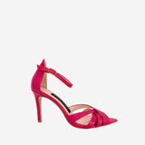 PINK LEATHER HIGH HEEL SANDALS