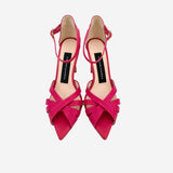 PINK LEATHER HIGH HEEL SANDALS