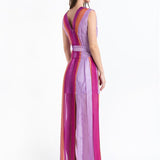 PURPLE ORGANZA MAXI DRESS