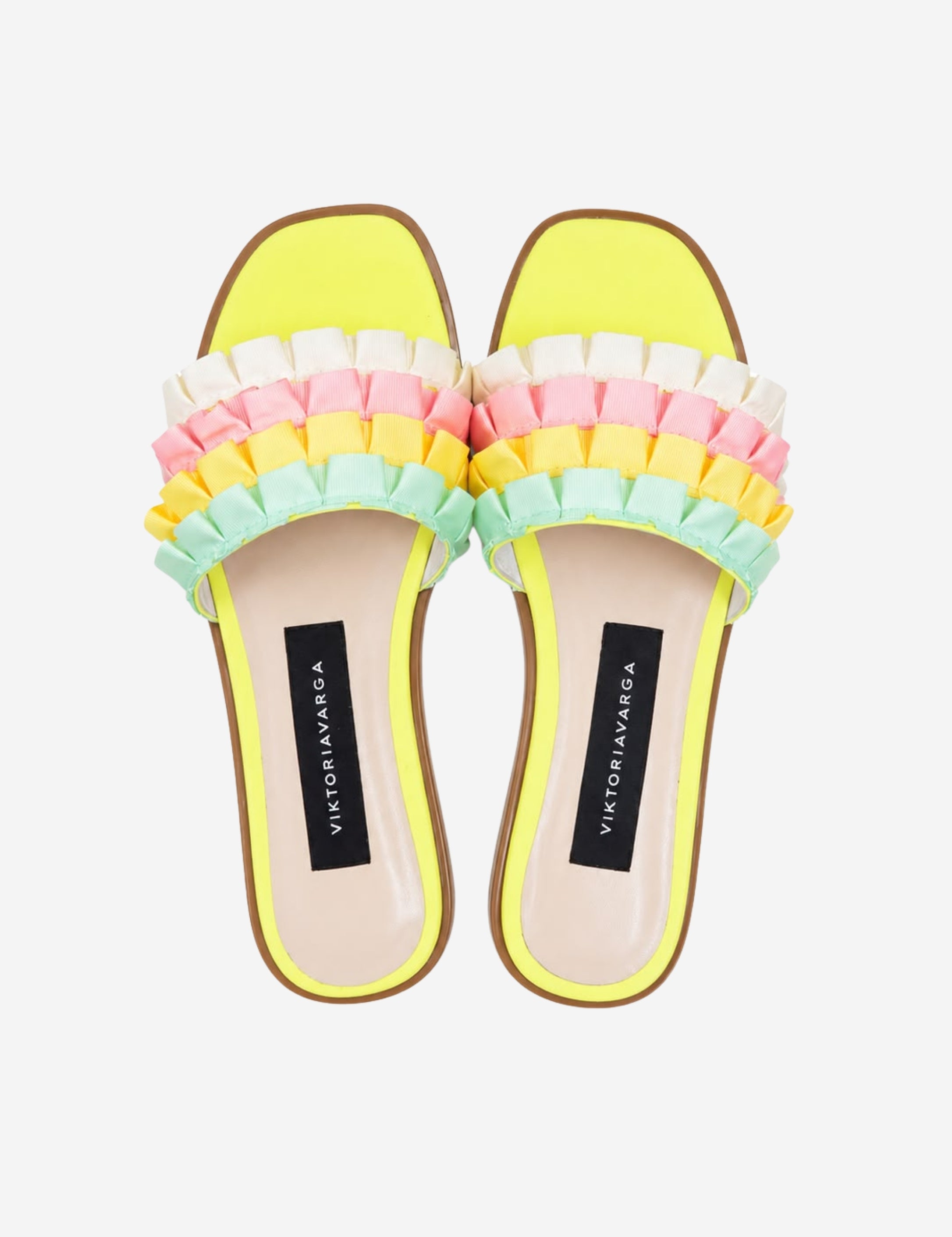 PASTEL RIBBONED SLIPPERS