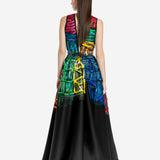 SIGNATURE KÉZZEL FESTETT SZALAGOZOTT ESTÉLYI RUHA