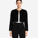 BLACK RIBBONED SHORT BLAZER