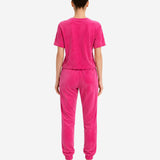 COZY VELVET PINK SHORT SLEEVE TOP