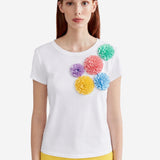 FLOWERS RIBBONED T-SHIRT
