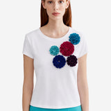 FLOWERS RIBBONED T-SHIRT