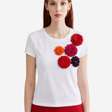 FLOWERS RIBBONED T-SHIRT