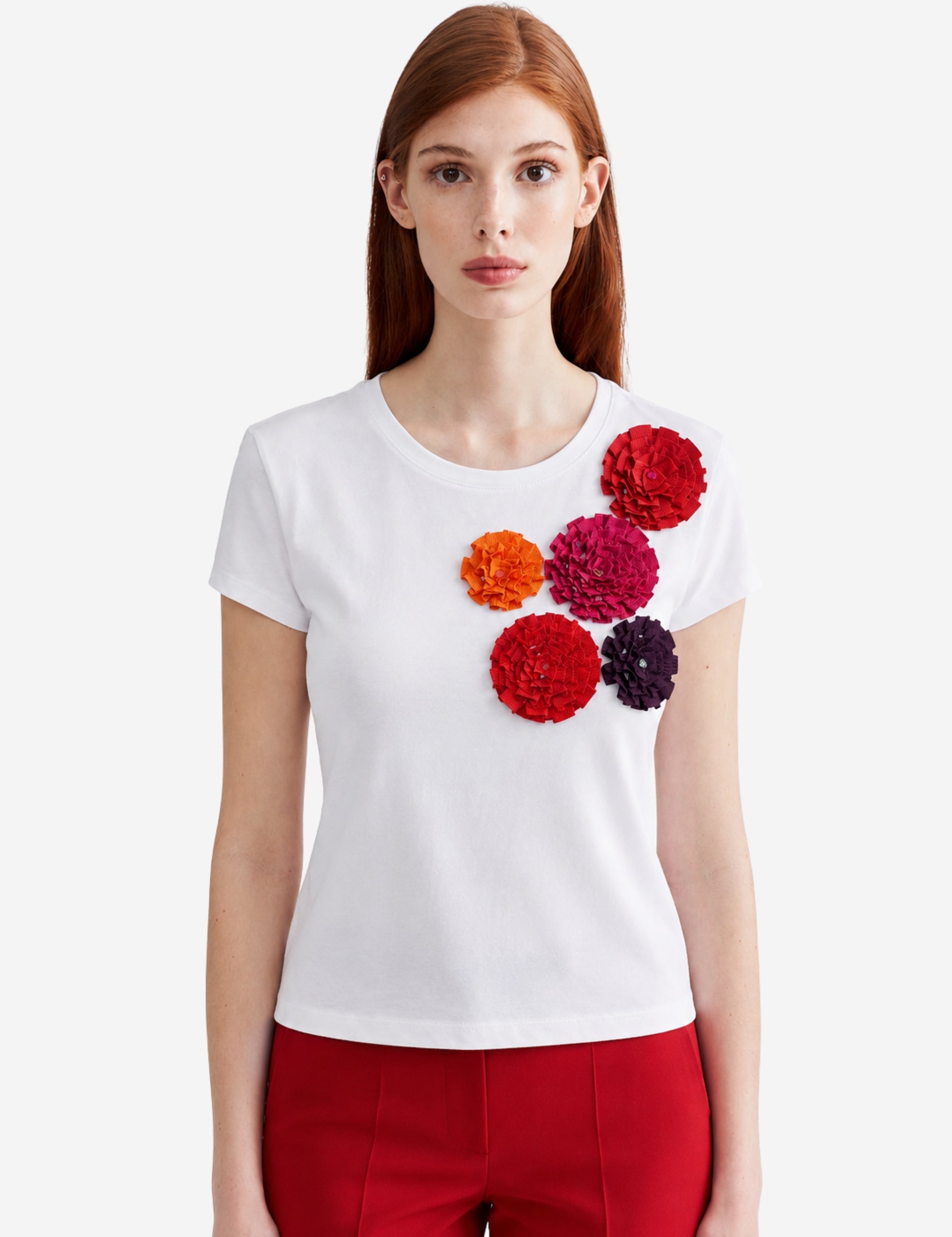 FLOWERS RIBBONED T-SHIRT