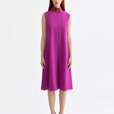 ORCHID MIDI DRESS WITH BEADED NECKLINE