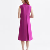 ORCHID MIDI DRESS WITH BEADED NECKLINE