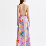 HAND-PAINTED AND RIBBONED EVENING DRESS