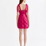 RIBBON GRID MINI DRESS