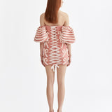 SIGNATURE BLUSH RIBBONED MINI DRESS
