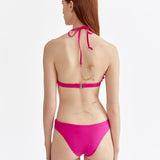 SIGNATURE VV HAND RIBBONED PINK-RED TRIANGLE BIKINI