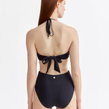 SIGNATURE VV HAND RIBBONED ONE-PIECE SWIMSUIT