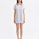 PEARL COLLAR MINI DRESS