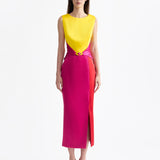 SIGNATURE TRICOLOR MIDI DRESS