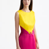 SIGNATURE TRICOLOR MIDI DRESS