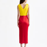 SIGNATURE TRICOLOR MIDI DRESS