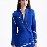 ROYAL BLUE RIBBONED BLAZER DRESS