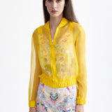 YELLOW SILK ORGANZA BOMBER