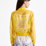 YELLOW SILK ORGANZA BOMBER