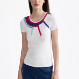 TRICOLOR RIBBONED T-SHIRT