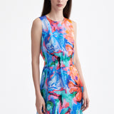 SIGNATURE BLOOM SILK MINI DRESS