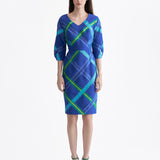 ROYAL BLUE MIDI DRESS WITH ORGANZA DETAILS