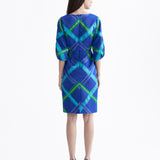 ROYAL BLUE MIDI DRESS WITH ORGANZA DETAILS