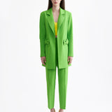 GREEN STRAIGHT LEG PANTS