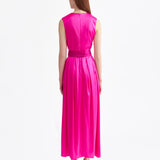 PINK V-NECK SILK DRESS