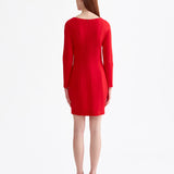 RED COTTON MINI DRESS WITH BOWS
