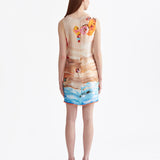 SIGNATURE RIVIERA SEASIDE SILK MINI DRESS