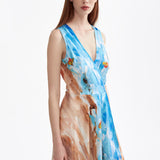 SIGNATURE RIVIERA WRAP SILK DRESS