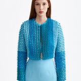 BLUE RIBBONED SHORT BLAZER