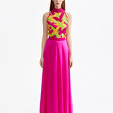 NEON SATIN CROP TOP