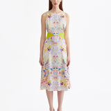 LOVEBIRD CUT-OUT SILK COCKTAIL DRESS