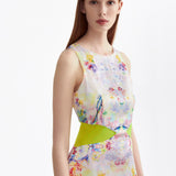 LOVEBIRD CUT-OUT SILK COCKTAIL DRESS