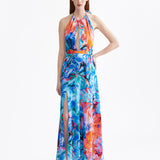 BLOOM SIGNATURE HIGH-NECK SILK DRESS