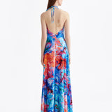 BLOOM SIGNATURE HIGH-NECK SILK DRESS