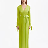 LIME GREEN SILK JUMPSUIT
