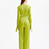 LIME GREEN SILK JUMPSUIT