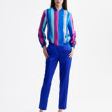 STRIPES SILK BOMBER JACKET