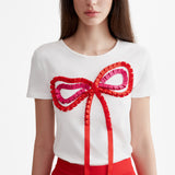 RIBBONED BOW T-SHIRT
